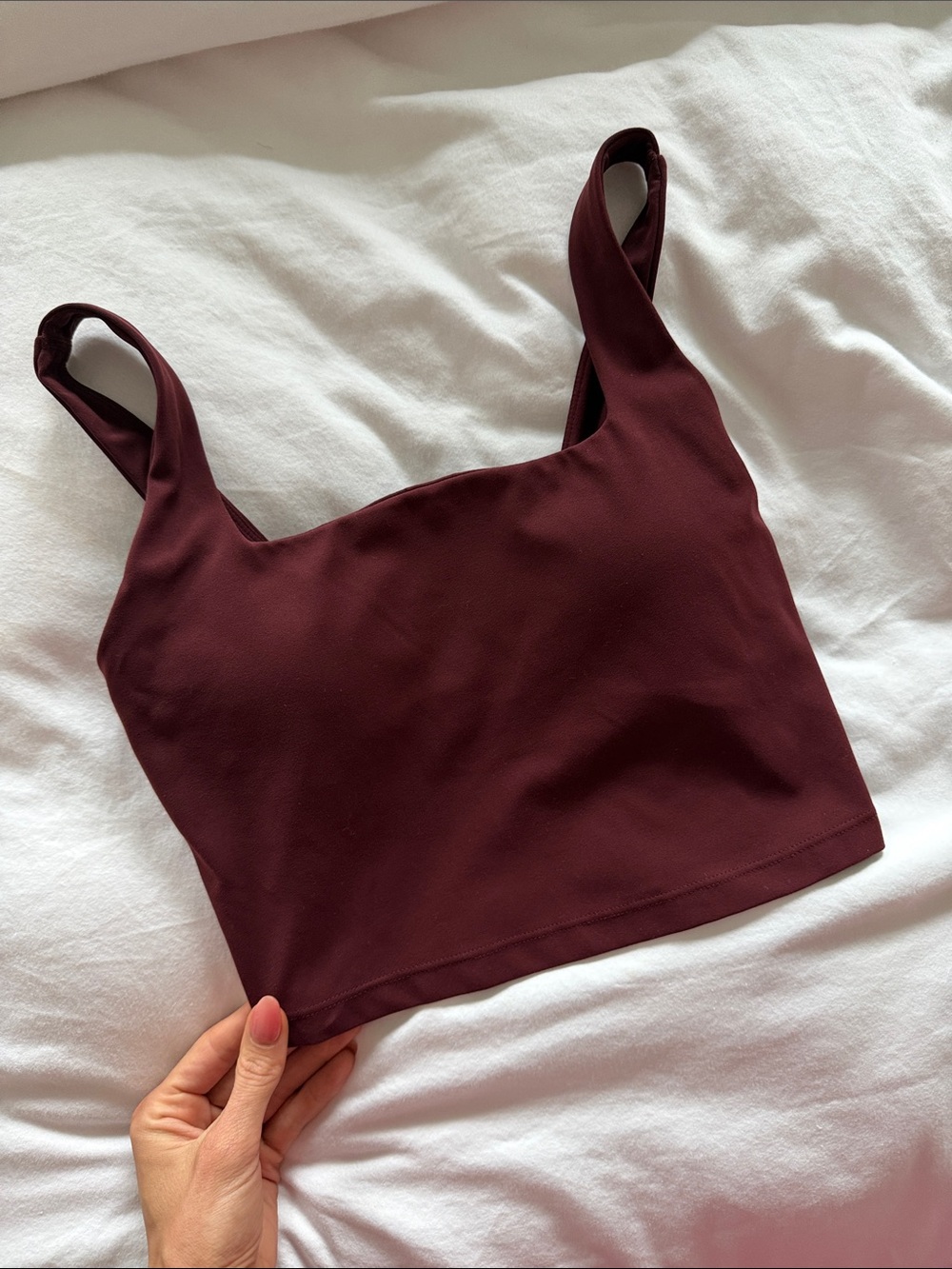 Women's Square-Neck Crop Tank Top - Wine